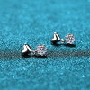 Round Cut Moissanite Diamond Heart-shaped Drop Earrings