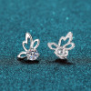 Round Cut Moissanite Diamond Butterfly Earrings