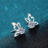Round Cut Moissanite Diamond Butterfly Earrings