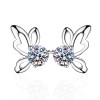 Round Cut Moissanite Diamond Butterfly Earrings