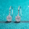 1.0ct/2.0ct Round Cut Moissanite Diamond Hook Earrings