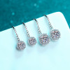 1.0ct/2.0ct Round Cut Moissanite Diamond Hook Earrings