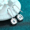 1.0ct/2.0ct Round Cut Moissanite Diamond Hook Earrings