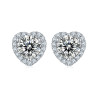Round Cut Moissanite Diamond Heart-shaped Earrings
