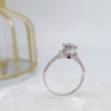 18K Gold Round Cut Natural Diamond Ruby 0.2 Carat Halo Ring