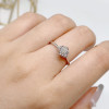 18K Gold Round Cut Natural Diamond Ruby 0.2 Carat Halo Ring