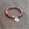 Matte Amazonite Stone Mala Bracelet - OM / Lotus / Buddha / Tree of Life