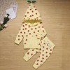 Baby Girls Strawberry Print Hooded Cute Sets Baby Clothes Wholesale Bulk