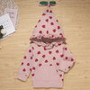 Baby Girls Strawberry Print Hooded Cute Sets Baby Clothes Wholesale Bulk