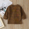 Boys Button Solid Long Sleeve Pocket Jacket