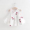 Baby Girls Embroidered Flower Watermelon Suspender Skirt
