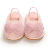 Baby Girls Fur Closed Toe Bow Decor Slip On Sandals Wholesale Baby Shoes