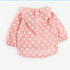 Girls Polka Dot Long Sleeve Zipper Hooded Jackets