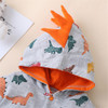 Baby Dinosaur Printed Hooded Long Sleeve Rompers