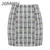 Vintage 2 piece set plaid blazer women Buttons double breast  blazer jackets work wear female blazer suits