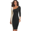Elegant Colorblock  Bodycon Sheath