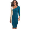 Elegant Colorblock  Bodycon Sheath