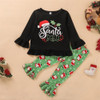 Girls Letter Printed Christmas Top & Bell Trousers Toddler Girls Wholesale