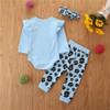 Baby Girls Printed Letter Casual Romper&Pants&Headband Baby Wholesale Clothes