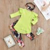 Baby Girls Solid Long Sleeve Tops&Floral Pants&Headband Girls Boutique Wholesale Baby Girls Solid Long Sleeve Tops&Floral Pants&Headband Girls Boutique Wholesale