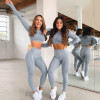 Women Seamless yoga set Fitness Sports Suits GYM Cloth Yoga Long Sleeve Shirts High Waist Running Leggings Workout Pants Shirts