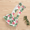 Baby Girls Solid Color Sleeveless Off Shoulder Top & Fruit Printed Suspender Skirt & Headband Baby Outfits