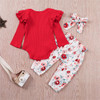 Baby Girls Long Sleeve Romper & Pants & Headband Wholesale Clothing Baby Baby Girls Long Sleeve Romper & Pants & Headband Wholesale Clothing Baby