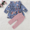 Baby Girls Floral Print Long Sleeve Top & Leggings Cheap Baby Clothes In Bulk