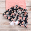 Girls Stylish Bow Top & Printed Allover Skirt