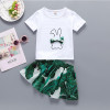 Girls Cute Rabbit Print Bow Top & Allover Print Skirt