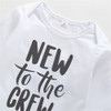 Baby Long Sleeve Letter Print Casual Romper & Pants & Hat