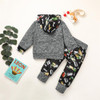 Boys Printed Hooded Long Sleeve Top & Pants Boys Clothes Wholesale