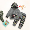 Boys Printed Hooded Long Sleeve Top & Pants Boys Clothes Wholesale