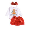 Baby Girls 3 PCS Letter Printed Romper & Tulle Skirt Wholesale Baby