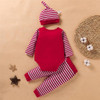 Baby Boys Stripe Letter Romper & Pants & Hat Baby Boutique Wholesale