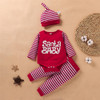 Baby Boys Stripe Letter Romper & Pants & Hat Baby Boutique Wholesale