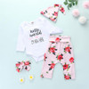 Baby Girls 4-Piece Letter Long Sleeve Romper & Floral Pants Baby Wholesale Baby Girls 4-Piece Letter Long Sleeve Romper & Floral Pants Baby Wholesale