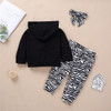Baby Unisex Zebra Letter Print Hooded Top & Pants Baby Boutique Wholesale Baby Unisex Zebra Letter Print Hooded Top & Pants Baby Boutique Wholesale
