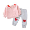 Toddler Girls Bottons Long Sleeve Top & Love Pants Wholesale Girl Clothing Toddler Girls Bottons Long Sleeve Top & Love Pants Wholesale Girl Clothing