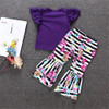 Girls Letter Printed Short Sleeve Top & Stripe Bell Trousers Girl Wholesale Girls Letter Printed Short Sleeve Top & Stripe Bell Trousers Girl Wholesale