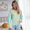 Long Sleeve Tie-dye Printed Tops Blouse