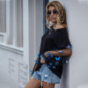 Lace Mesh Sleeve Chic Women Blouse Shirt