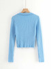 Candy Color Deep V Stretch Pullover Tops & Blouses