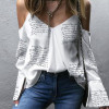 Women Elegant Letter Print Blouse Shirts