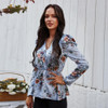 Floral Printed Long Sleeve Tops Blouse Floral Printed Long Sleeve Tops Blouse