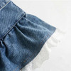 Patchwork Ruffled Denim Blouses