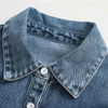 Patchwork Ruffled Denim Blouses