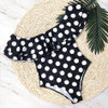 Polka Dot Ruffle Off Shoulder Swimsuit Polka Dot Ruffle Off Shoulder Swimsuit