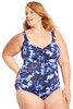 Print  Tie Front One Piece Swimsuit