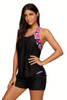 Floral T-back Tankini Top
